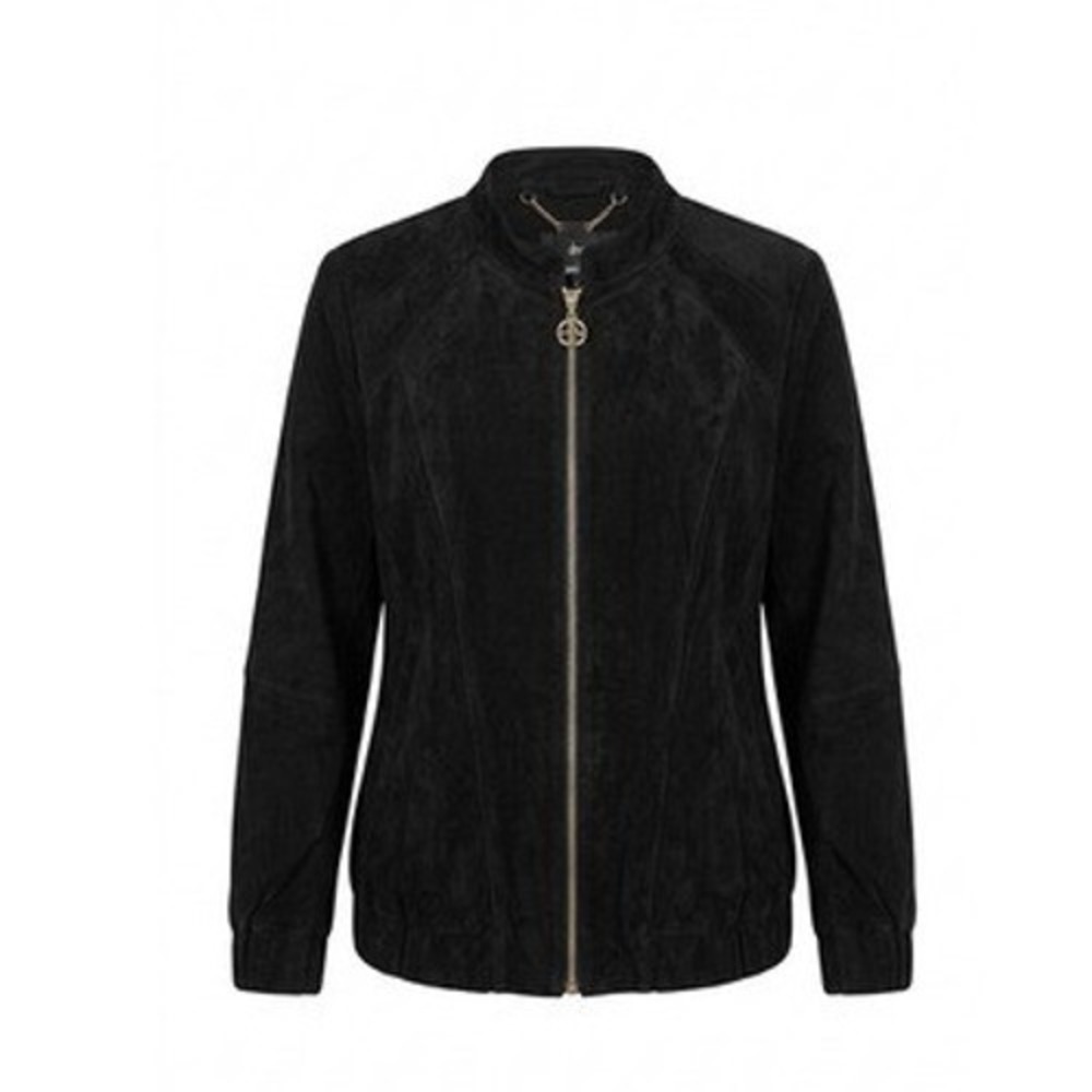 Dennis Basso Leather Jacket Womens 1X Black Zip Front Pockets Lined Classic Plus
